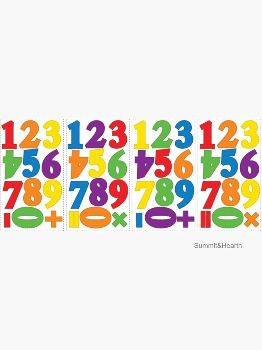 Educational Vinyl Wall Decals, Repositionable Numbers for Kids Room Decor